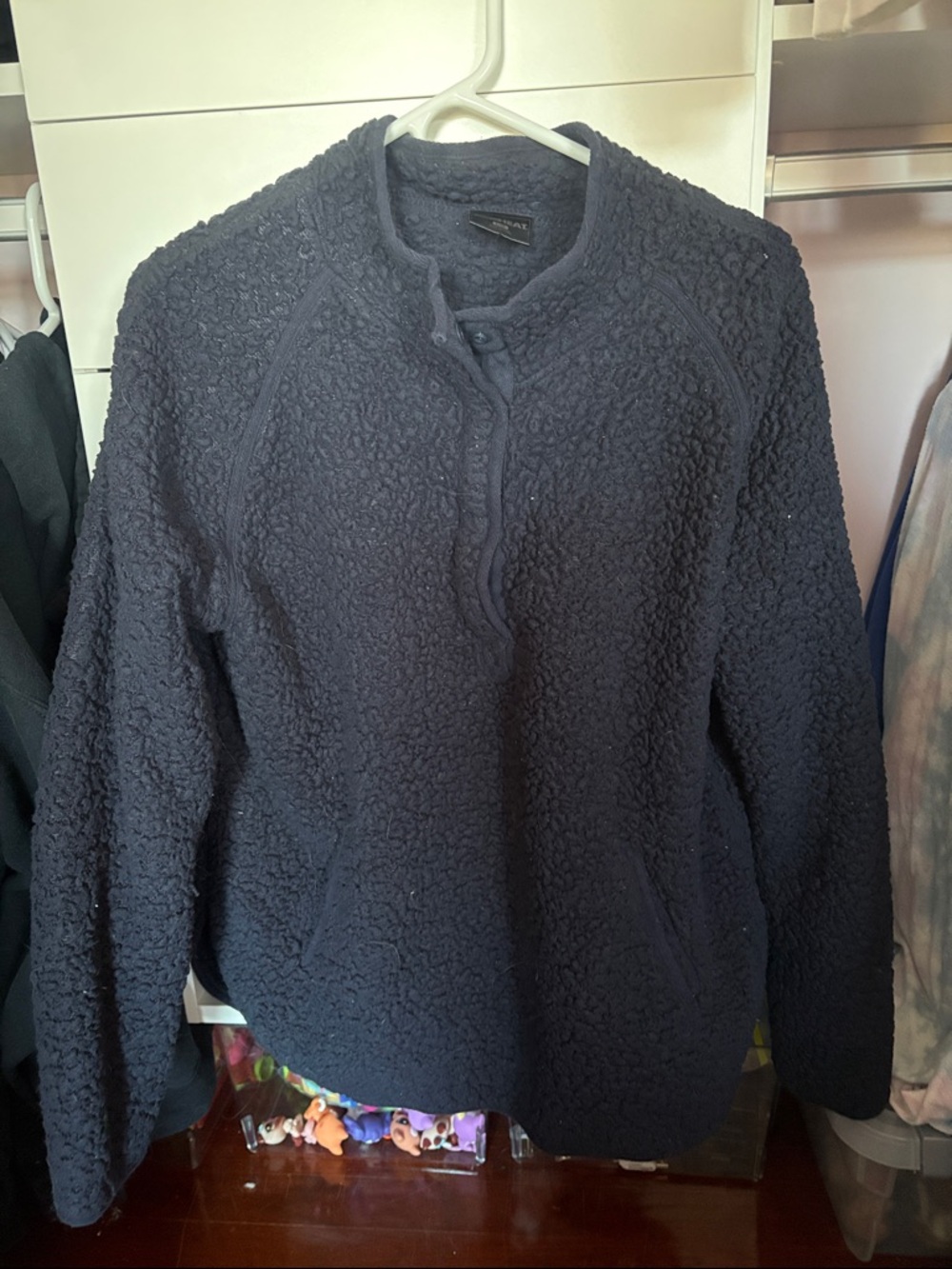 32 Degrees Navy Sherpa Pullover Jacket
